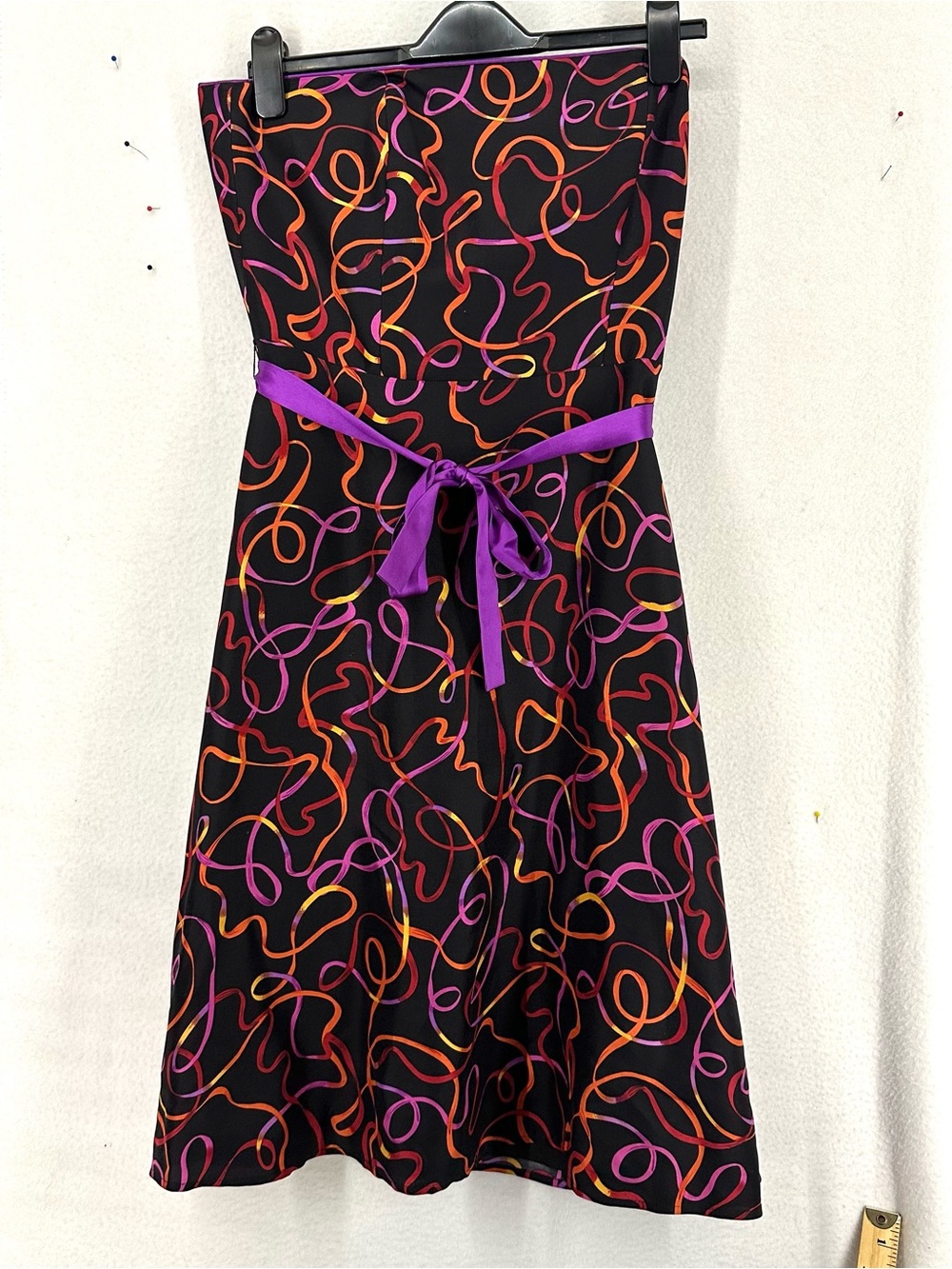 Spencer Jeremy NWT 100% Silk Strapless Abstract Print Dress Size 8 Y2K